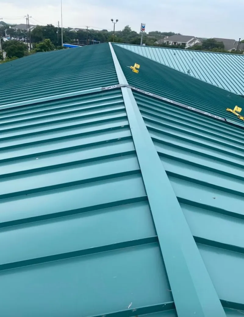 Green commercial metal roof ridge and valley for Metal Roof Repair in The Villages